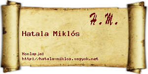 Hatala Miklós névjegykártya